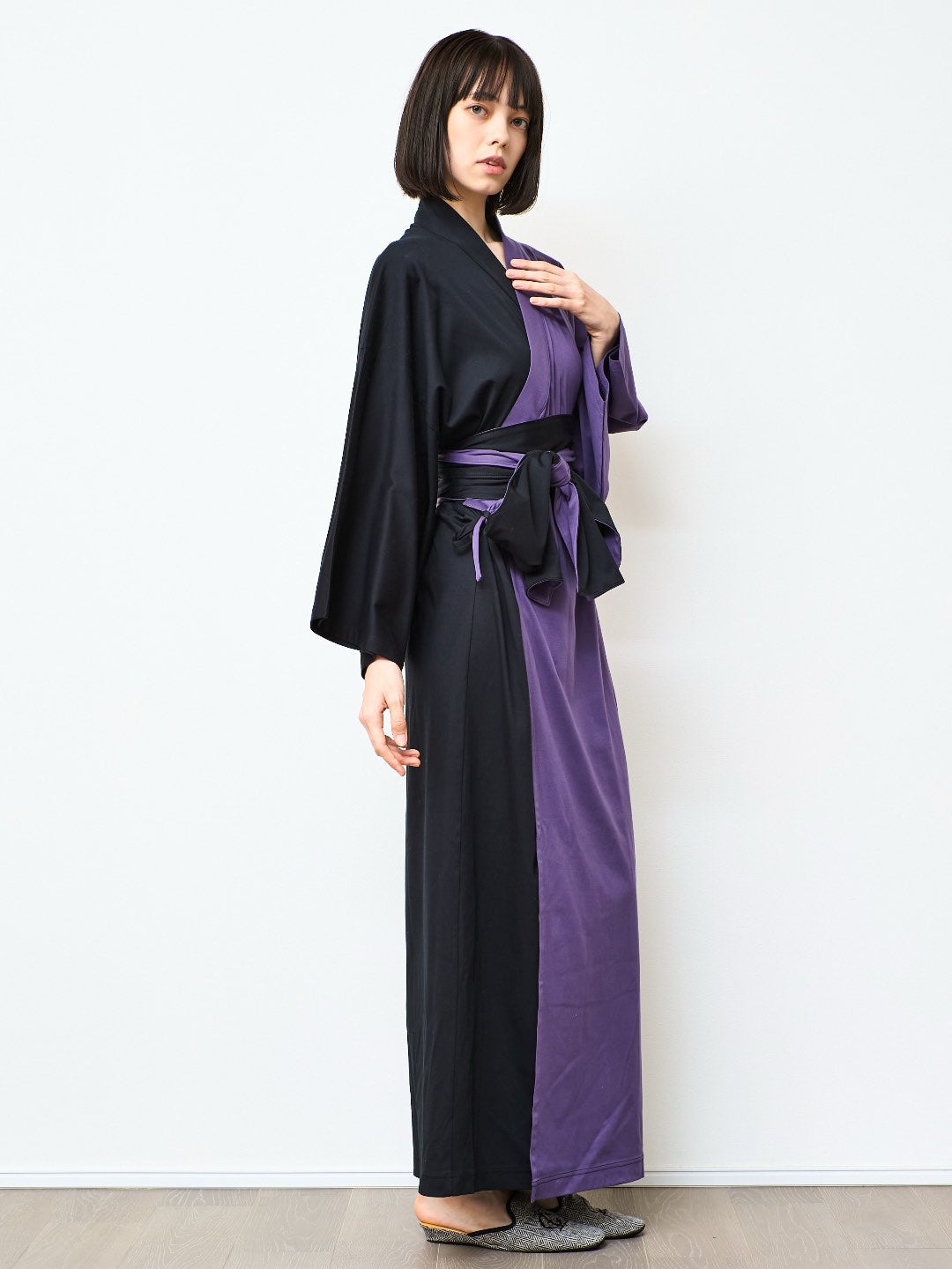 【11月中旬以降発送】YUKATA  Bicolor (Black × 紫) Women