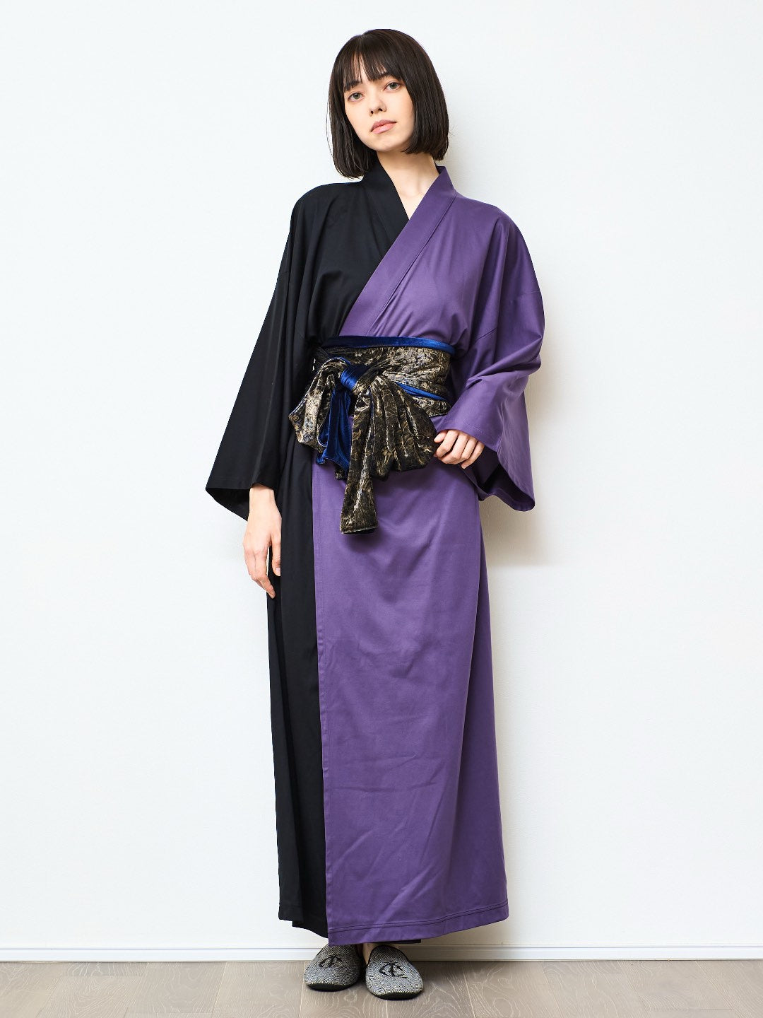 【11月中旬以降発送】YUKATA  Bicolor (Black × 紫) Women