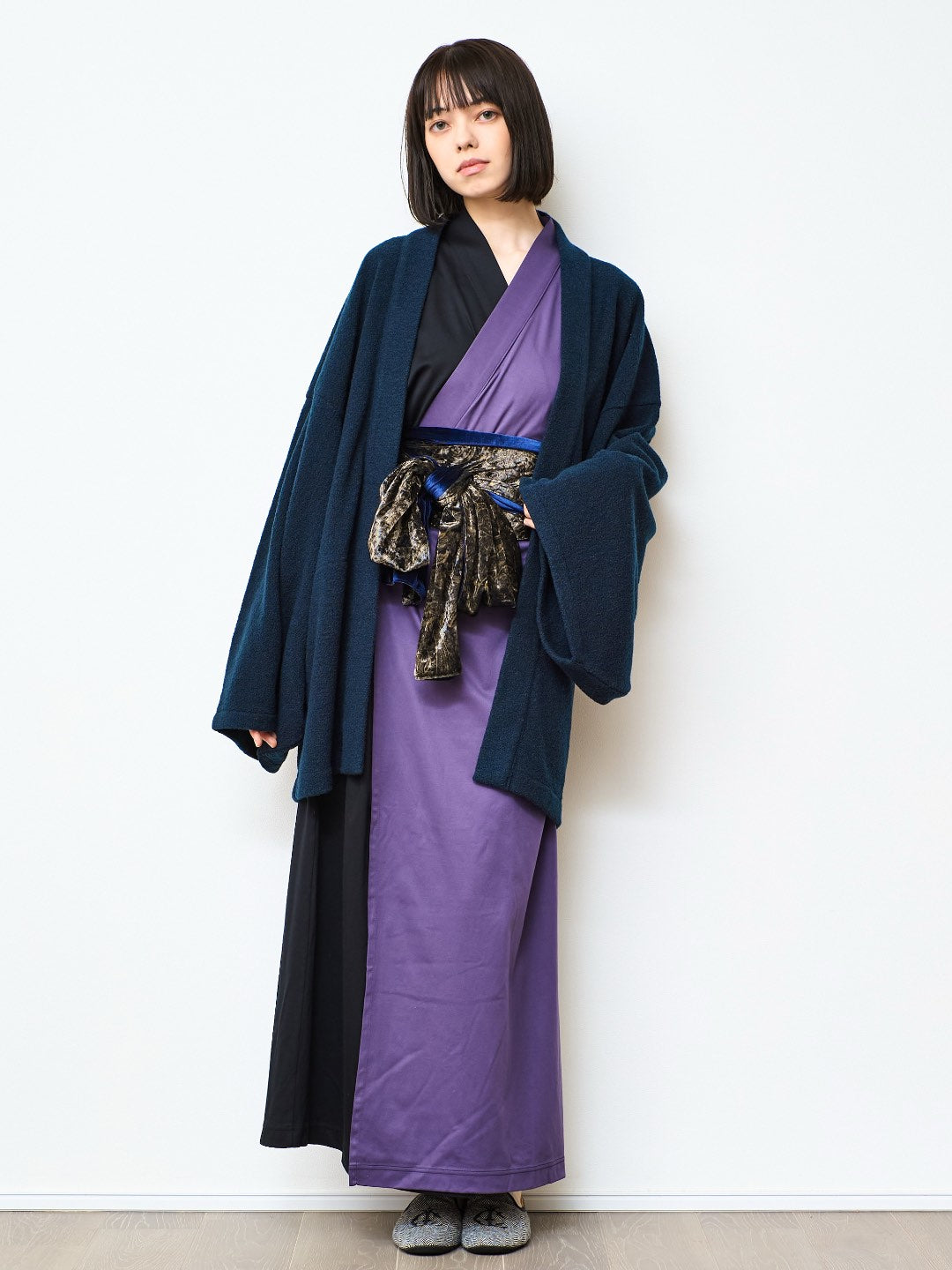 【11月中旬以降発送】YUKATA  Bicolor (Black × 紫) Women