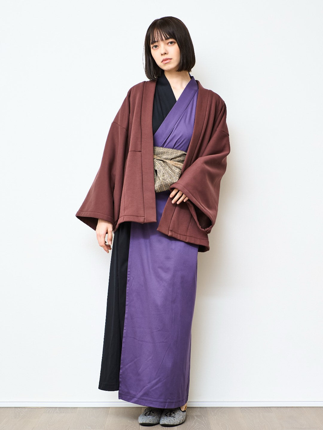 【11月中旬以降発送】YUKATA  Bicolor (Black × 紫) Women