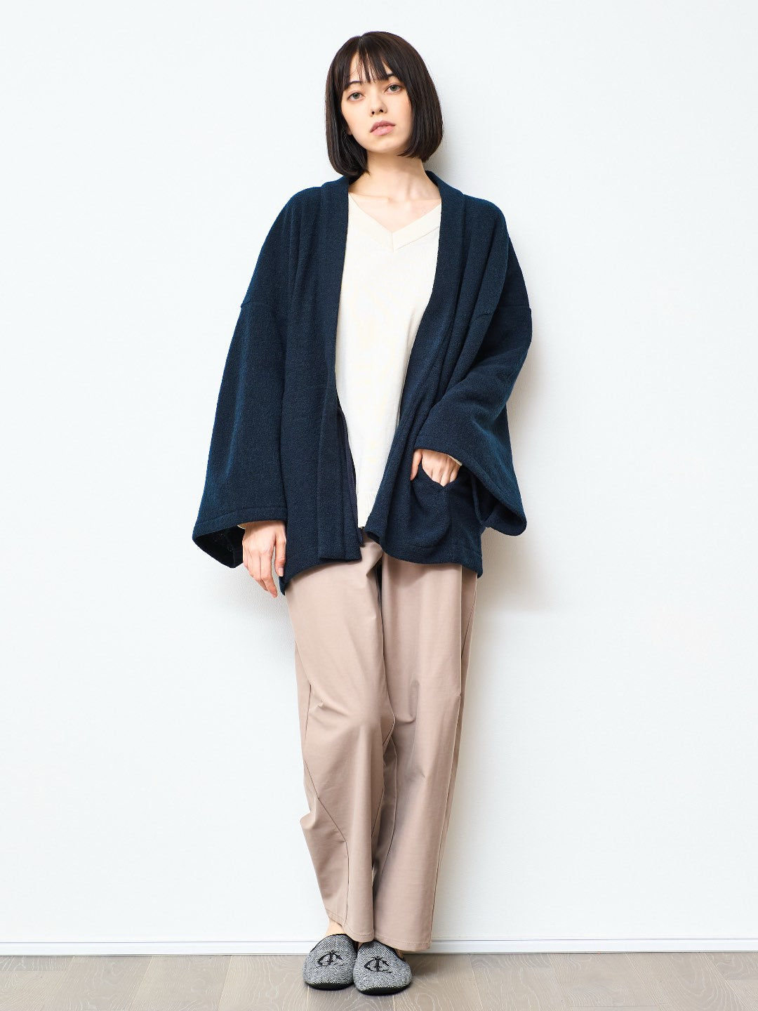 【11月中旬以降発送】HAORI カーディガン Wool (Deep Blue)