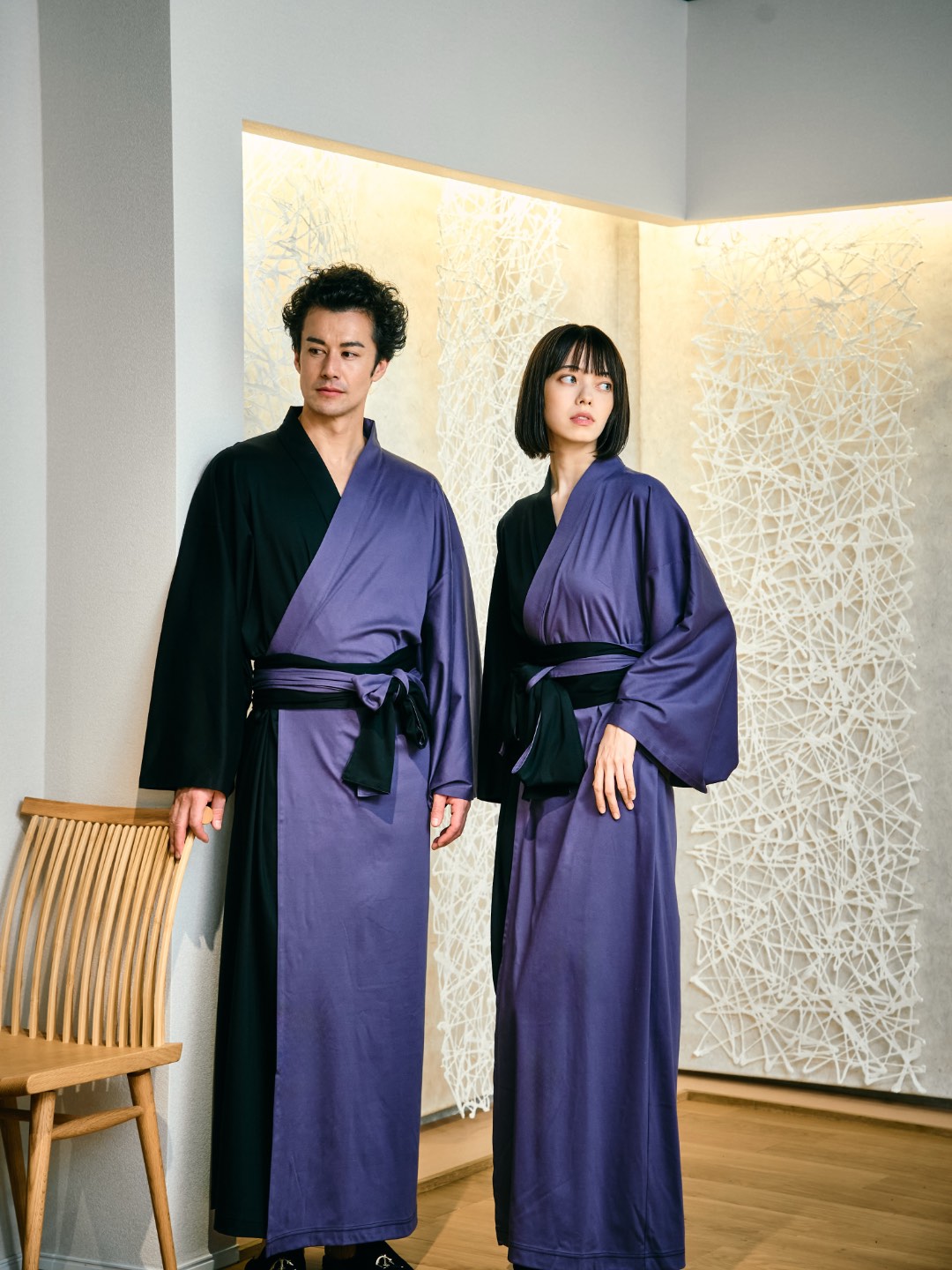 【11月中旬以降発送】YUKATA  Bicolor (Black × 紫) Women