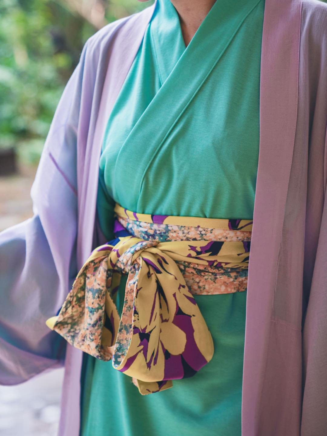 Haori Gown Long(Cotton)-Black-