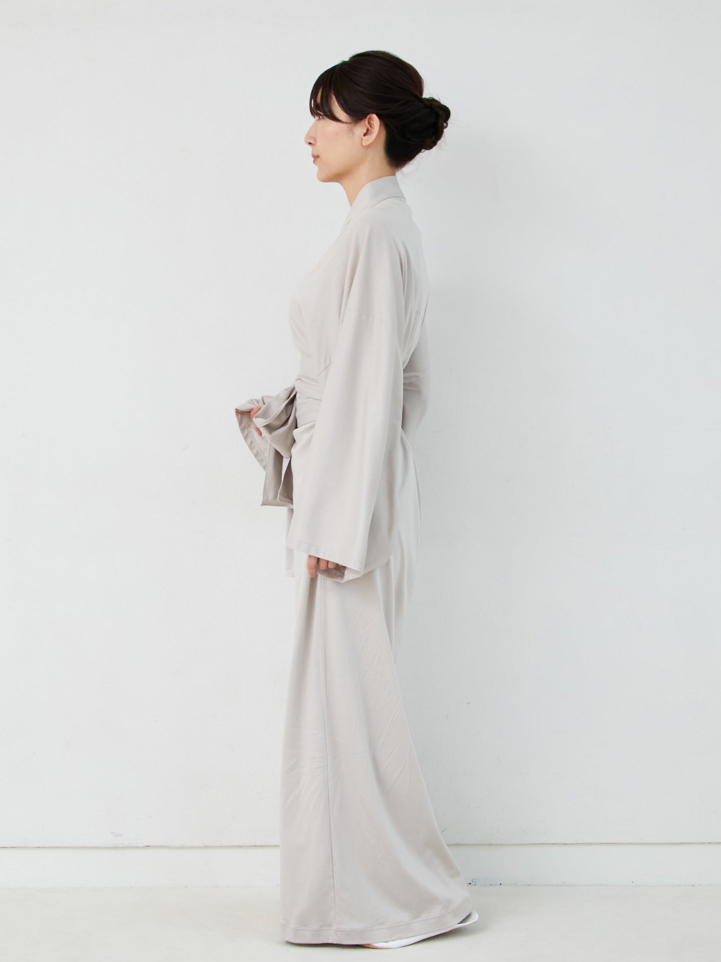 Yukata Roomwear Natural -Light Gray- Yukata Roomwear-Grey-