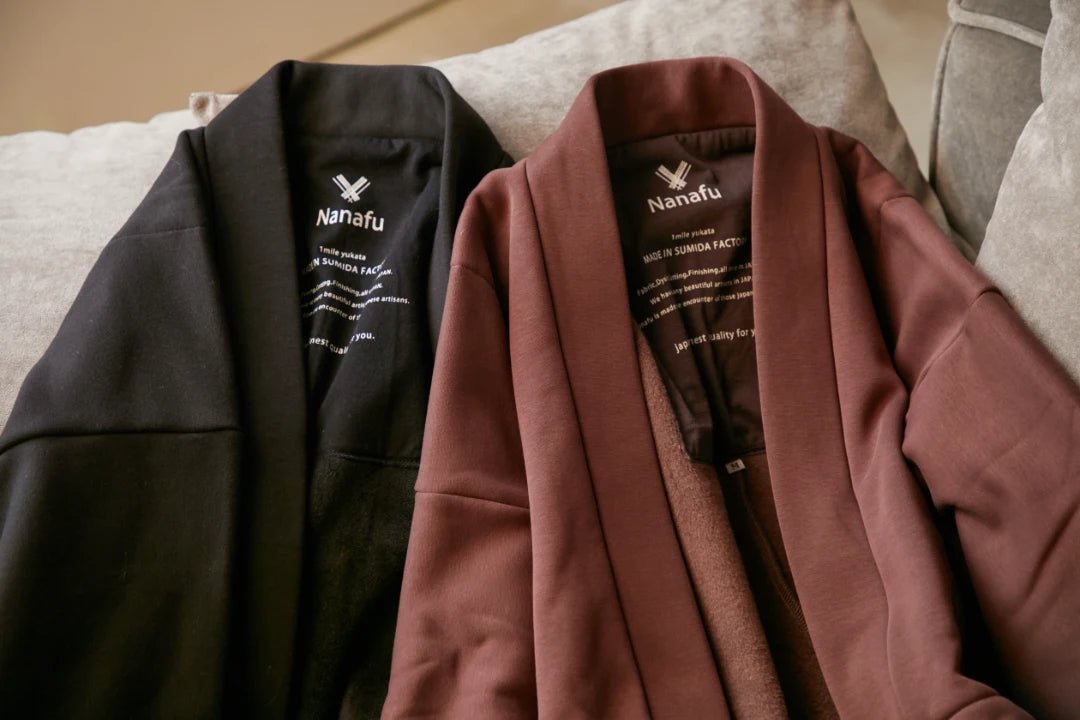 羽織ガウン(ヒート) - 小豆・ブラウン - Haori Gown Heat - Brown - Nanafu|YUKATA Roomwear