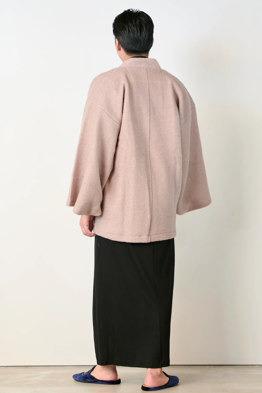 羽織ガウン(尾州ウール) - ブラウン - Haori Gown(Wool) - Brown - Nanafu|YUKATA Roomwear