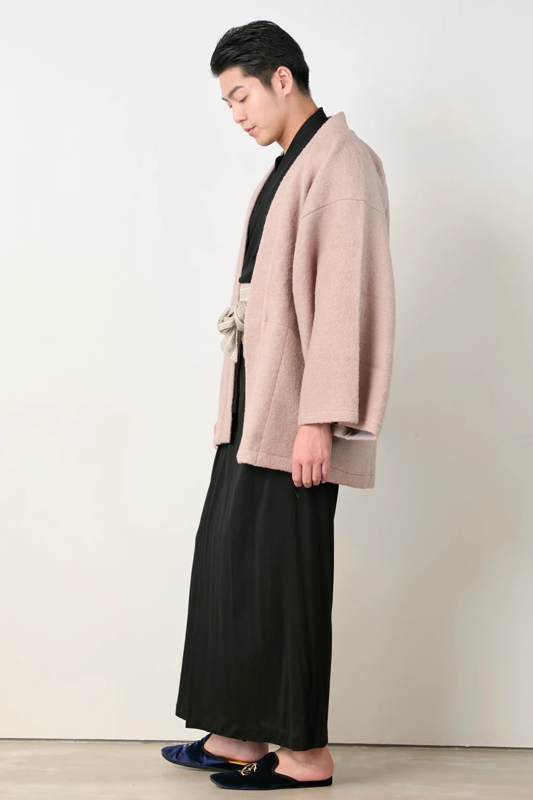 羽織ガウン(尾州ウール) - ブラウン - Haori Gown(Wool) - Brown - Nanafu|YUKATA Roomwear