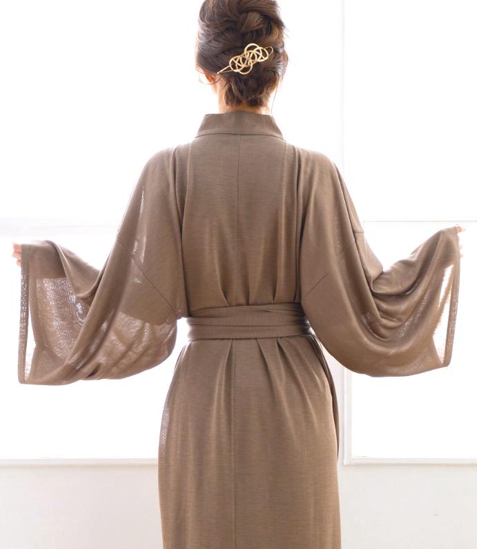 Nanafu 浴衣ルームウェア キャメル  L YUKATA Premium (Light Brown) Women – Nanafu｜YUKATA