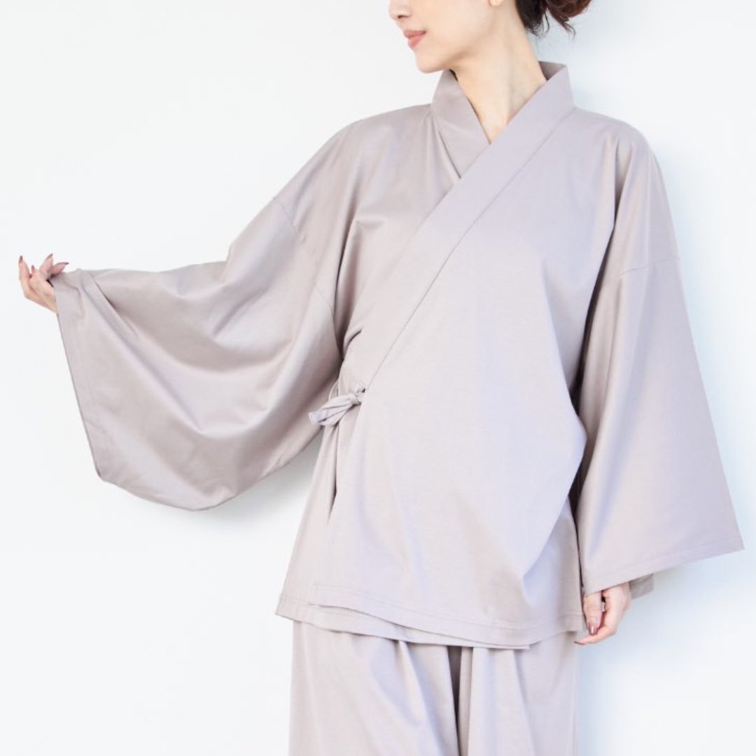 【10月上旬発送予定】【トップス】浴衣ルームウェア・セパレート - モカベージュ ・光悦茶(こうえつちゃ)- - Nanafu|YUKATA Roomwear