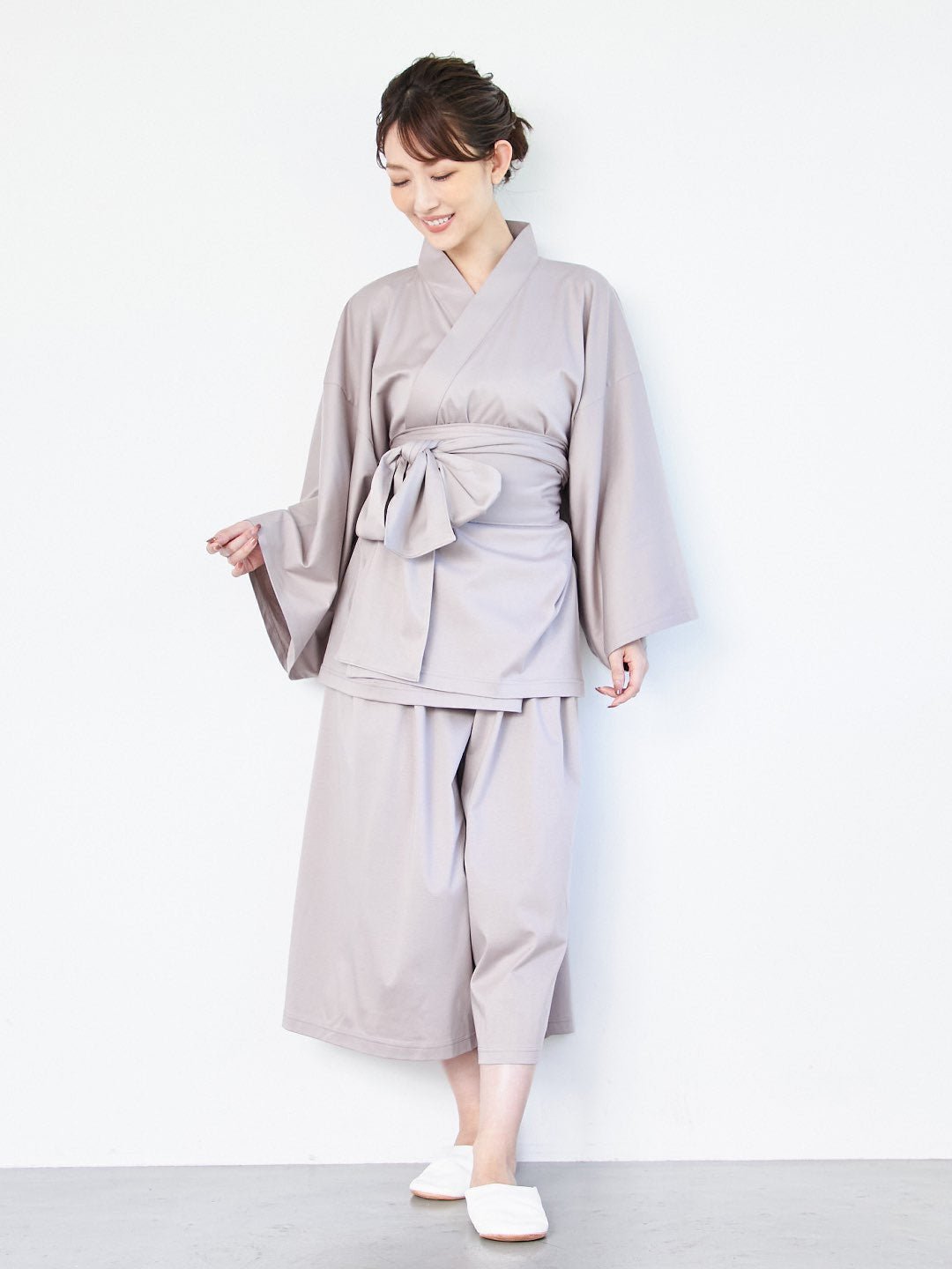 【10月上旬発送予定】【セットアップ】浴衣ルームウェア・セパレート - 光悦茶(こうえつちゃ)・モカベージュ - Nanafu|YUKATA Roomwear