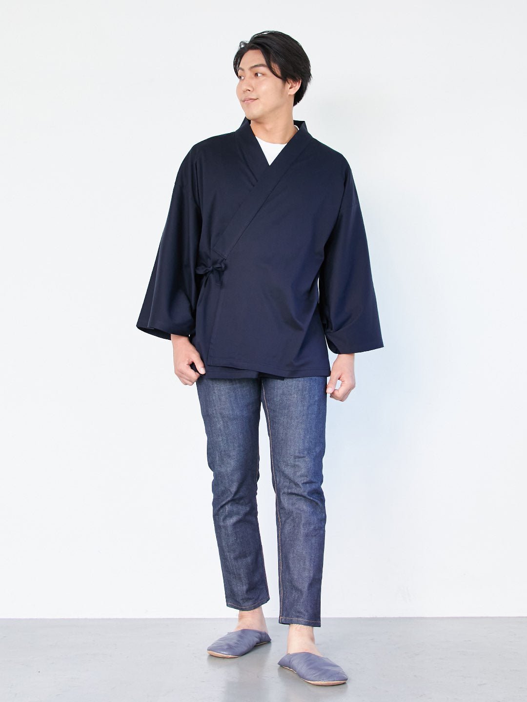 【10月上旬発送予定】【トップス】浴衣ルームウェア・セパレート - ネイビー・留紺(とまりこん) - Nanafu|YUKATA Roomwear