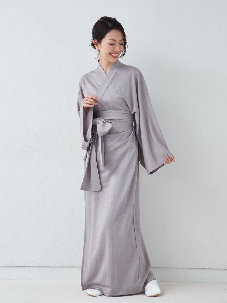 Yukata Roomwear Premium-Grey-