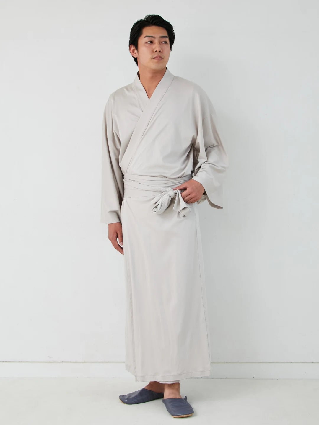 浴衣ルームウェア・ナチュラル -ライトグレー- Yukata Roomwear-Grey- - Nanafu|YUKATA Roomwear
