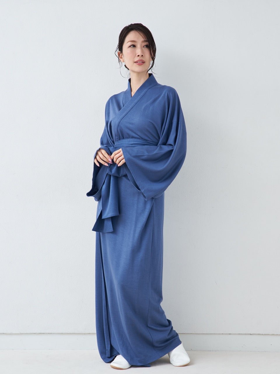 浴衣ルームウェア・プレミアム-ブルー- Yukata Roomwear Premium-Blue - Nanafu|YUKATA Roomwear