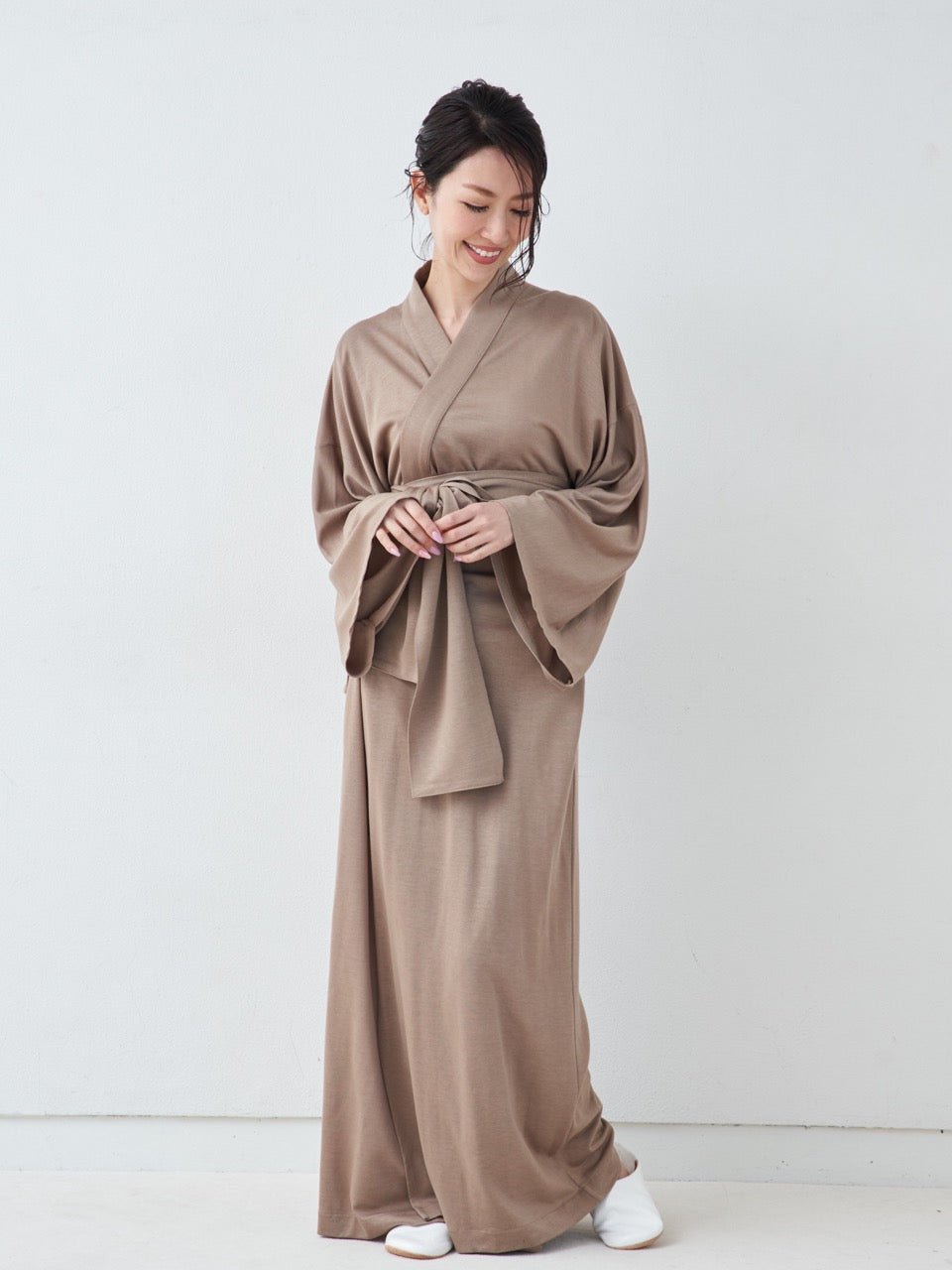 浴衣ルームウェア・プレミアム-キャメル- Yukata Roomwear Premium-Camel- - Nanafu|YUKATA Roomwear
