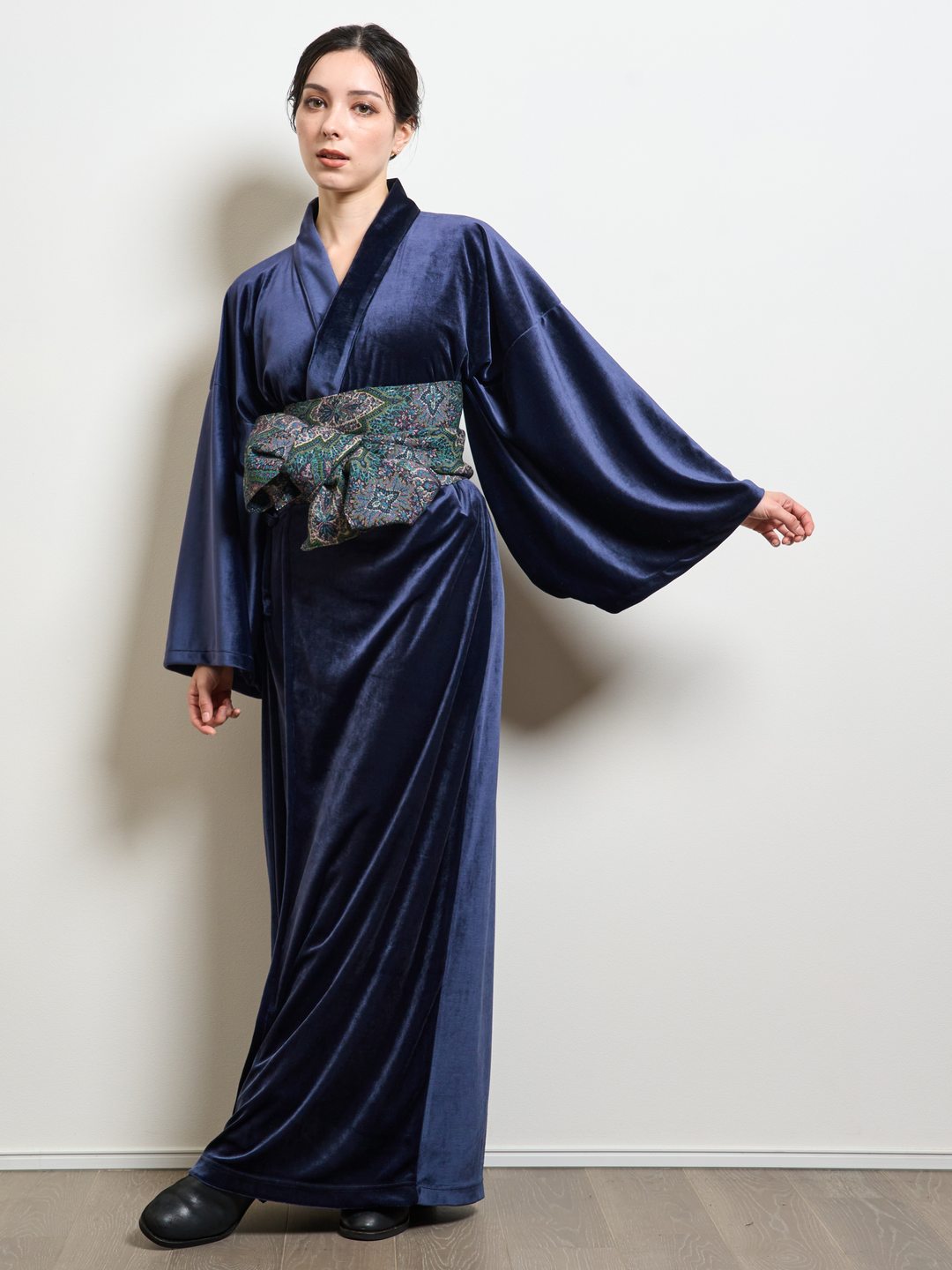 (10/1~start)YUKATA・ロイヤルベロア（ディープネイビー） - Yukata Royal Velor-Deep Navy- Women