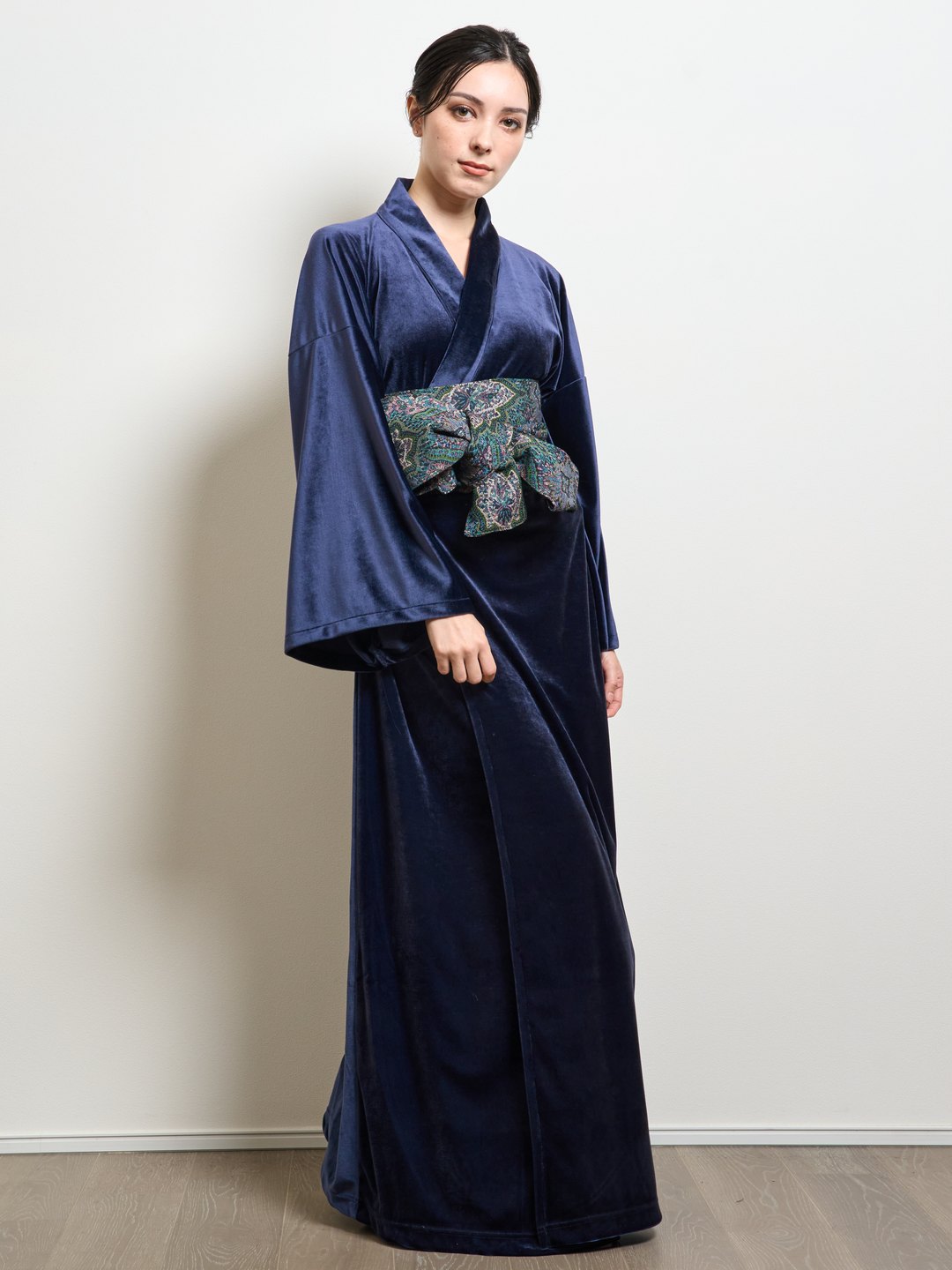 (10/1~start)YUKATA・ロイヤルベロア（ディープネイビー） - Yukata Royal Velor-Deep Navy- Women