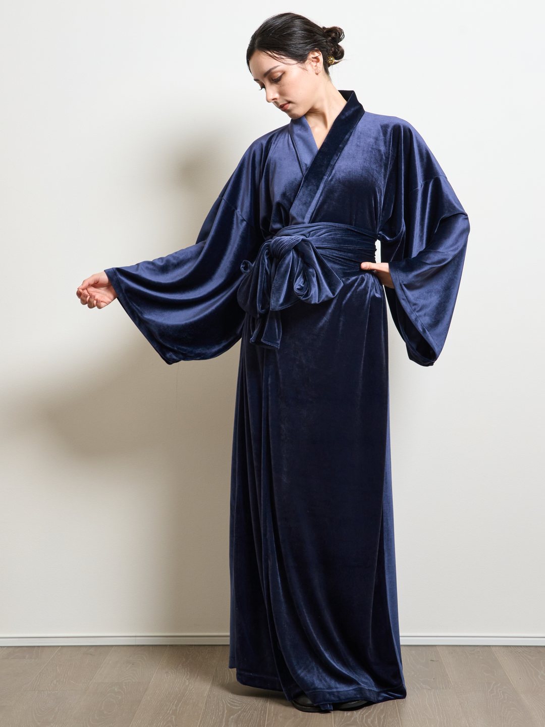 (10/1~start)YUKATA・ロイヤルベロア（ディープネイビー） - Yukata Royal Velor-Deep Navy- Women