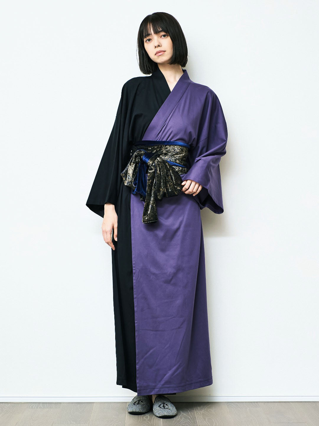 [Pre-order] YUKATA.Ryo Bicolor (Black x Garnet) Women