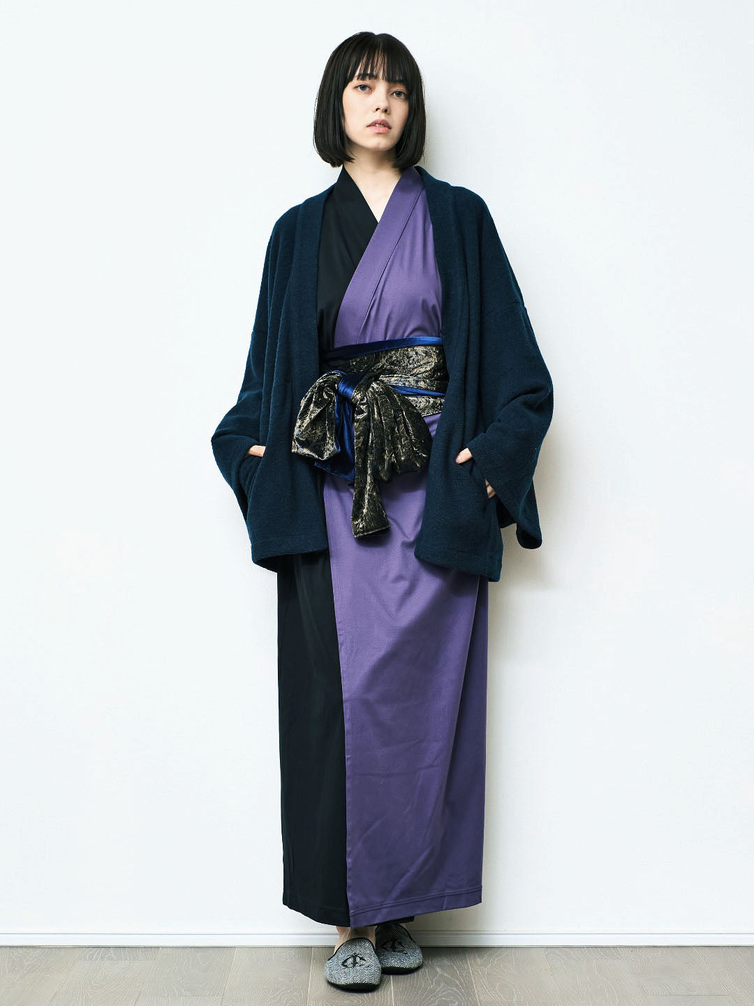 [Pre-order] YUKATA.Ryo Bicolor (Black x Garnet) Women
