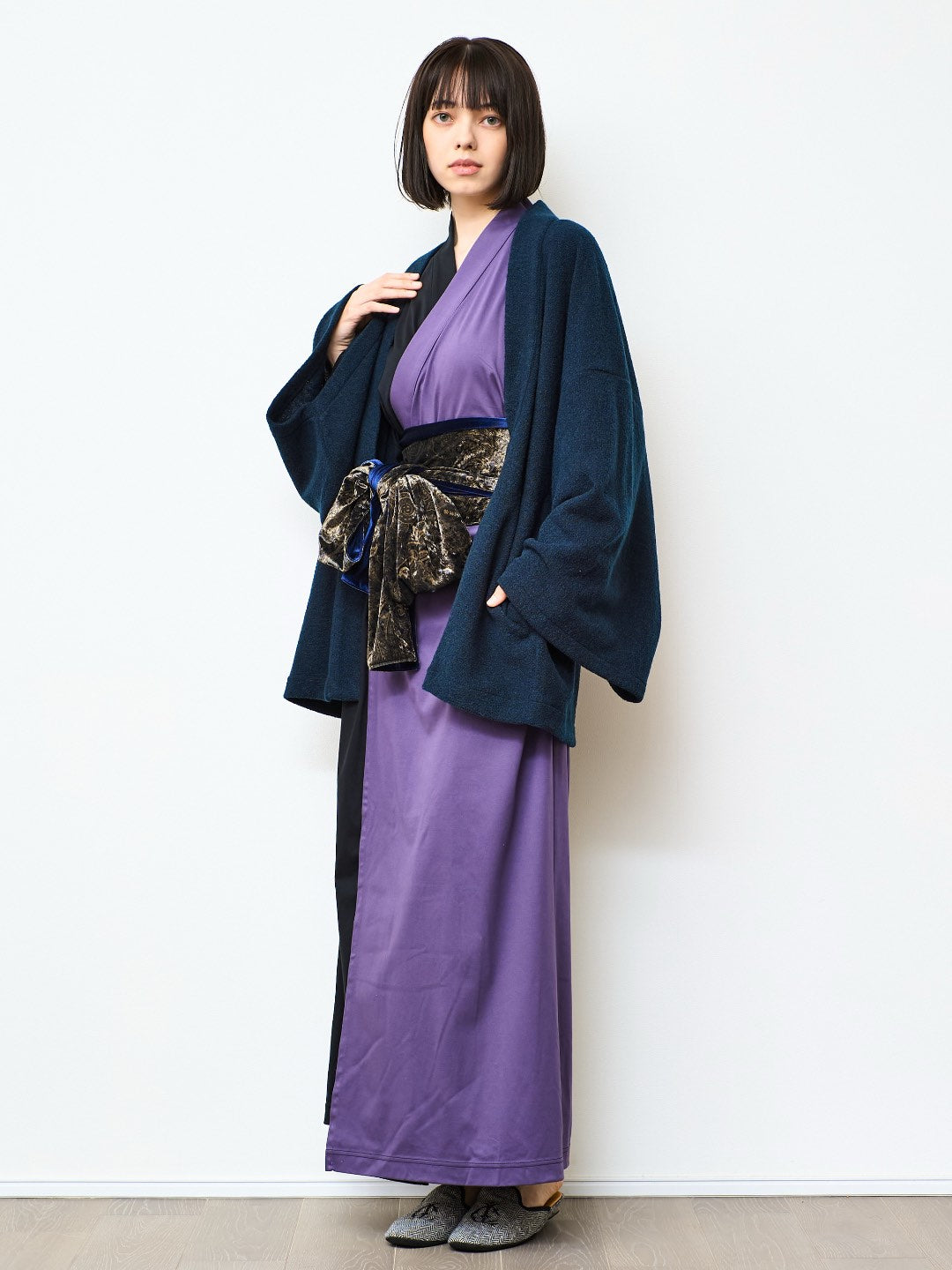 【11月中旬以降発送】YUKATA  Bicolor (Black × 紫) Women