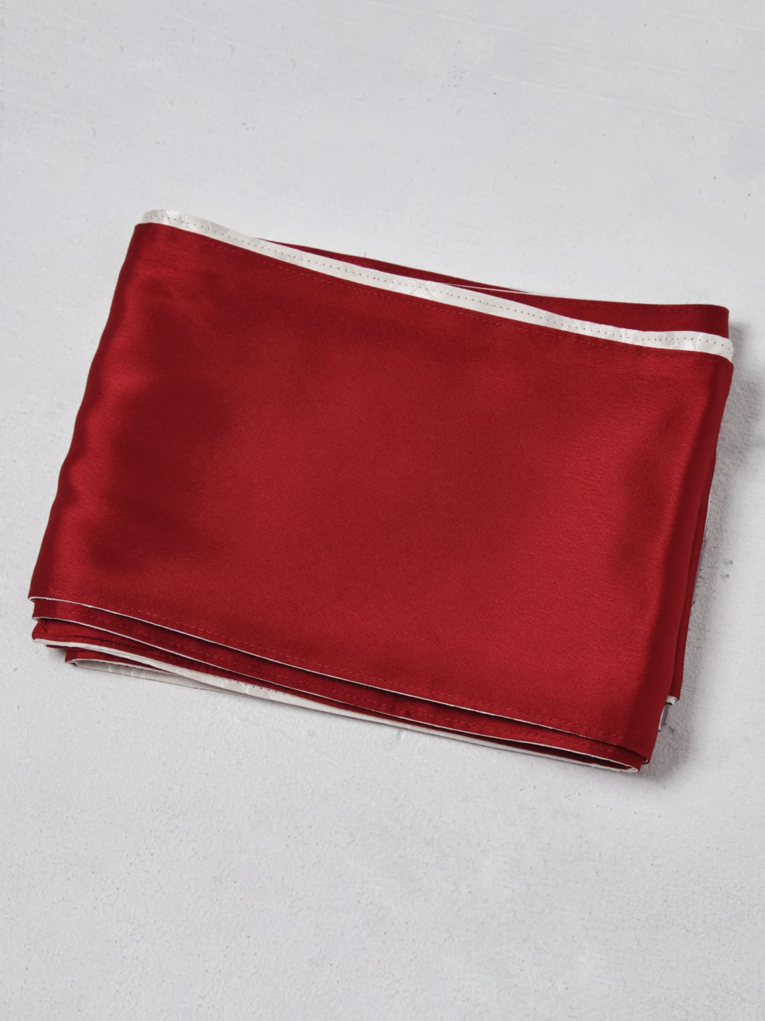 OBI Reversible（Red Satin × White Sakura Jacquard）