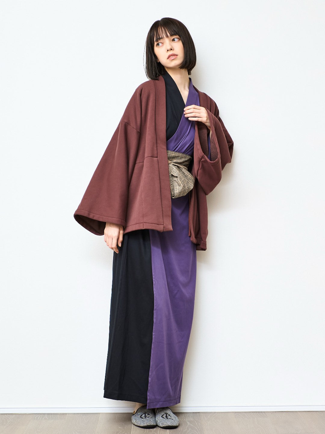 [Pre-order] YUKATA.Ryo Bicolor (Black x Garnet) Women