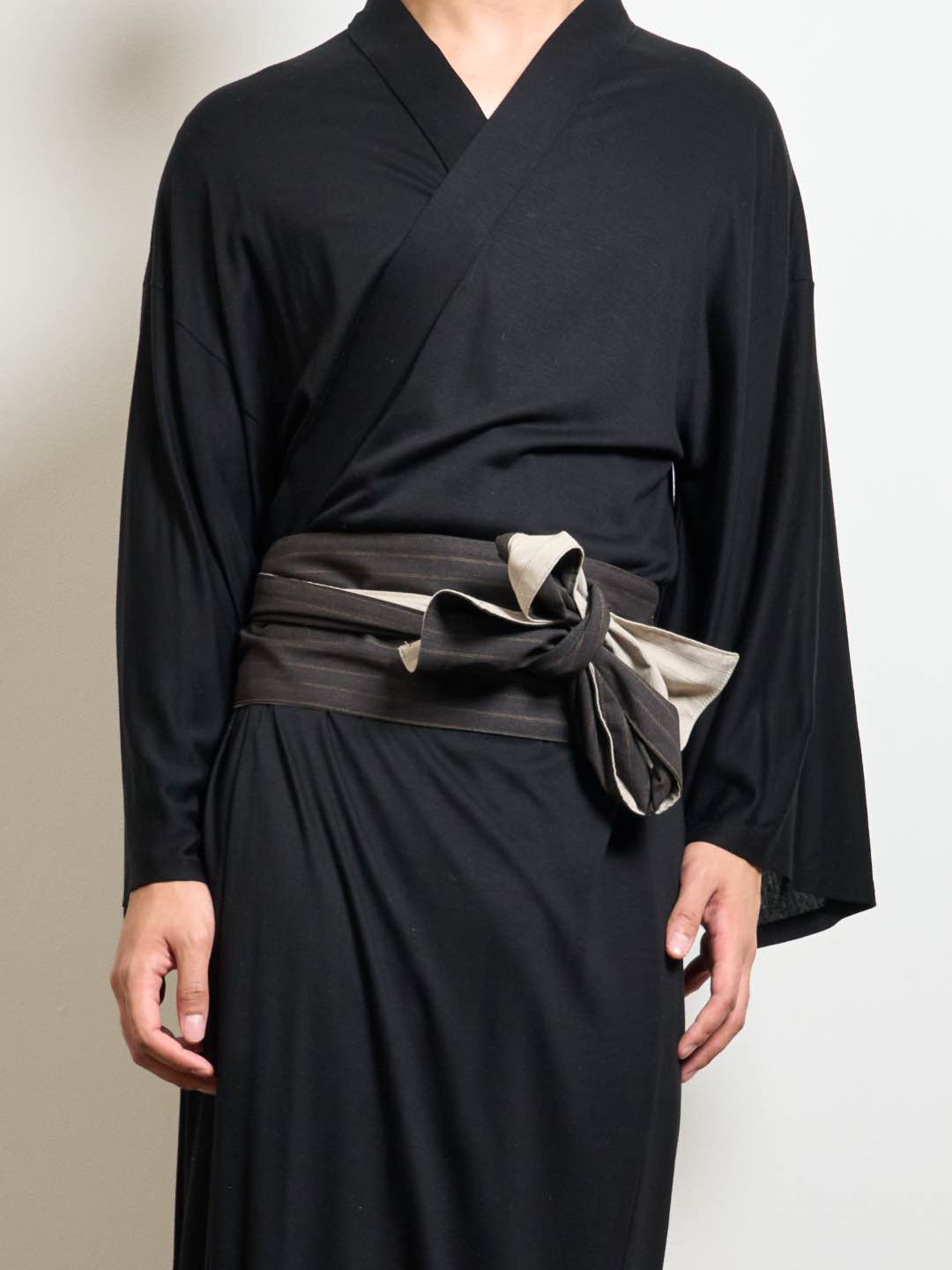 (10/1~start)OBI Reversible Stripe (Charcoal × Greige) -リバーシブルストライプ（チャコール×グレージュ）-