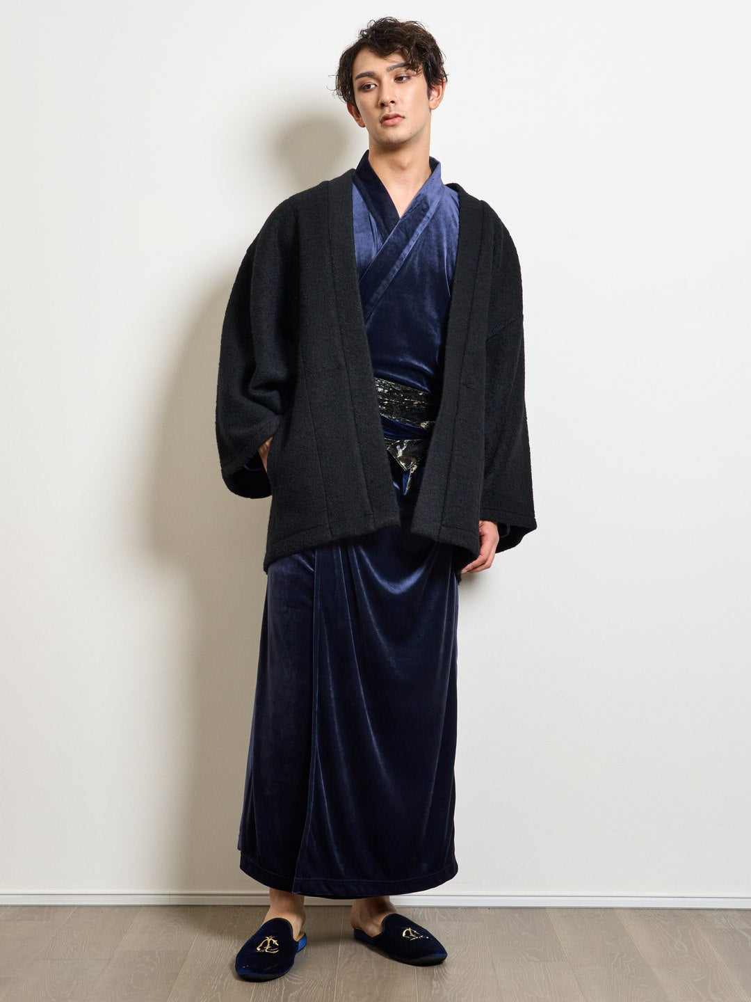 (10/1~start)YUKATA・ロイヤルベロア（ディープネイビー） - Yukata Royal Velor-Deep Navy- Women
