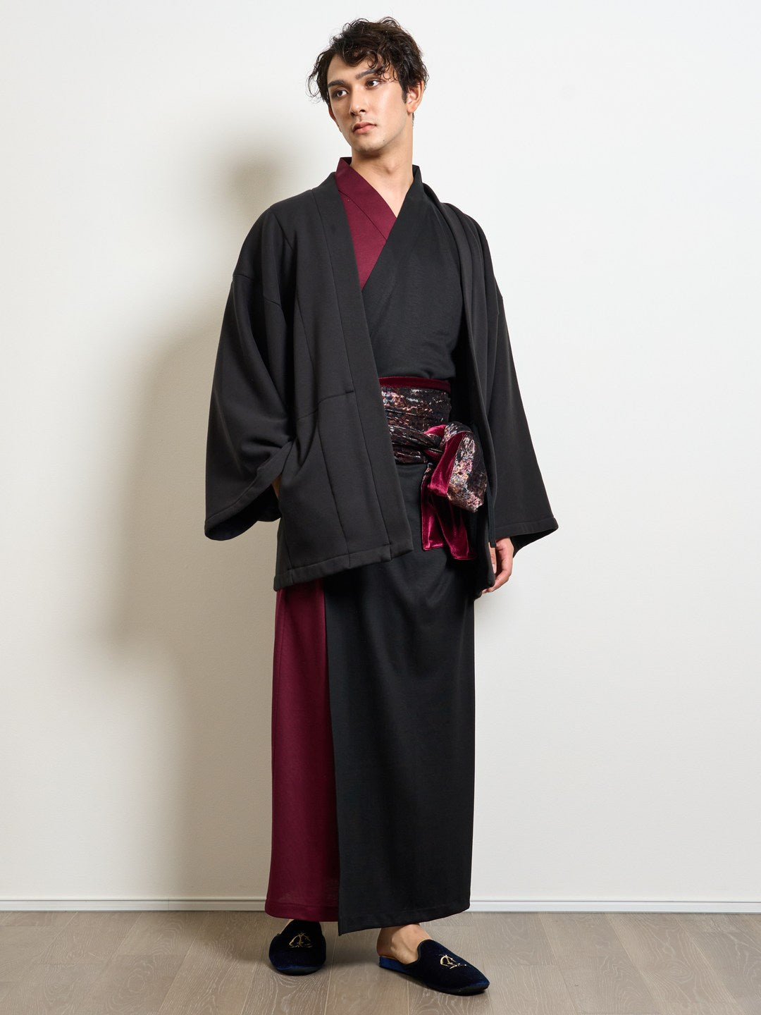 【(10/1~start)受注販売】YUKATA Premium Bicolor (Burgundy × Black) Men