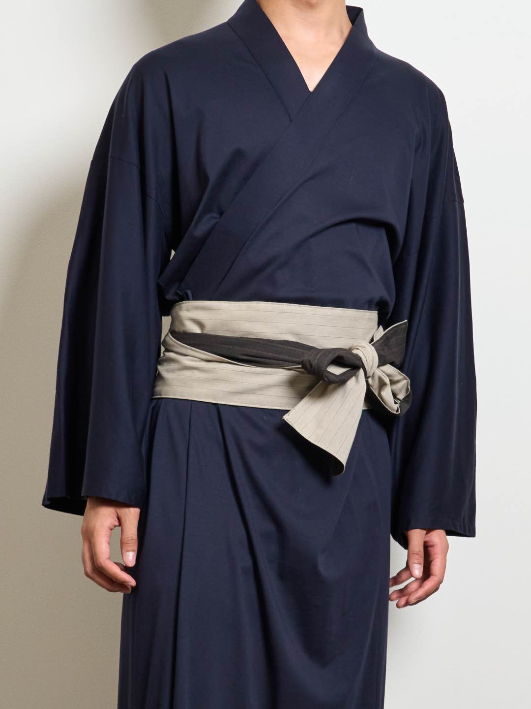 (10/1~start)OBI Reversible Stripe (Charcoal × Greige) -リバーシブルストライプ（チャコール×グレージュ）-