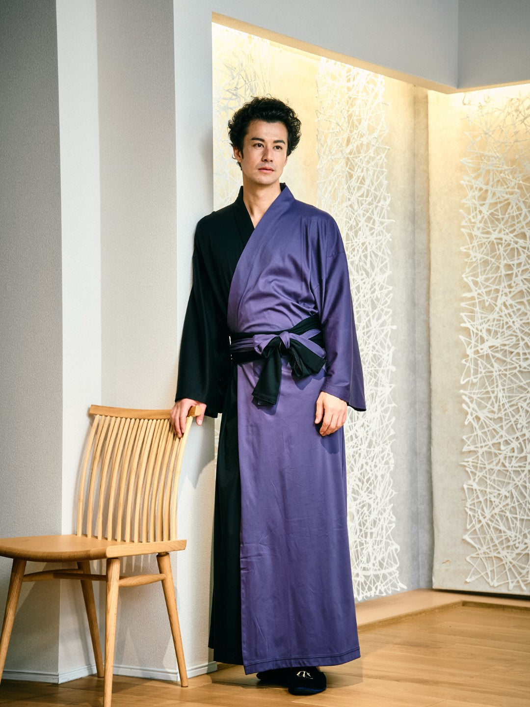 【11月中旬以降発送】YUKATA   Bicolor (Black × 紫)Men