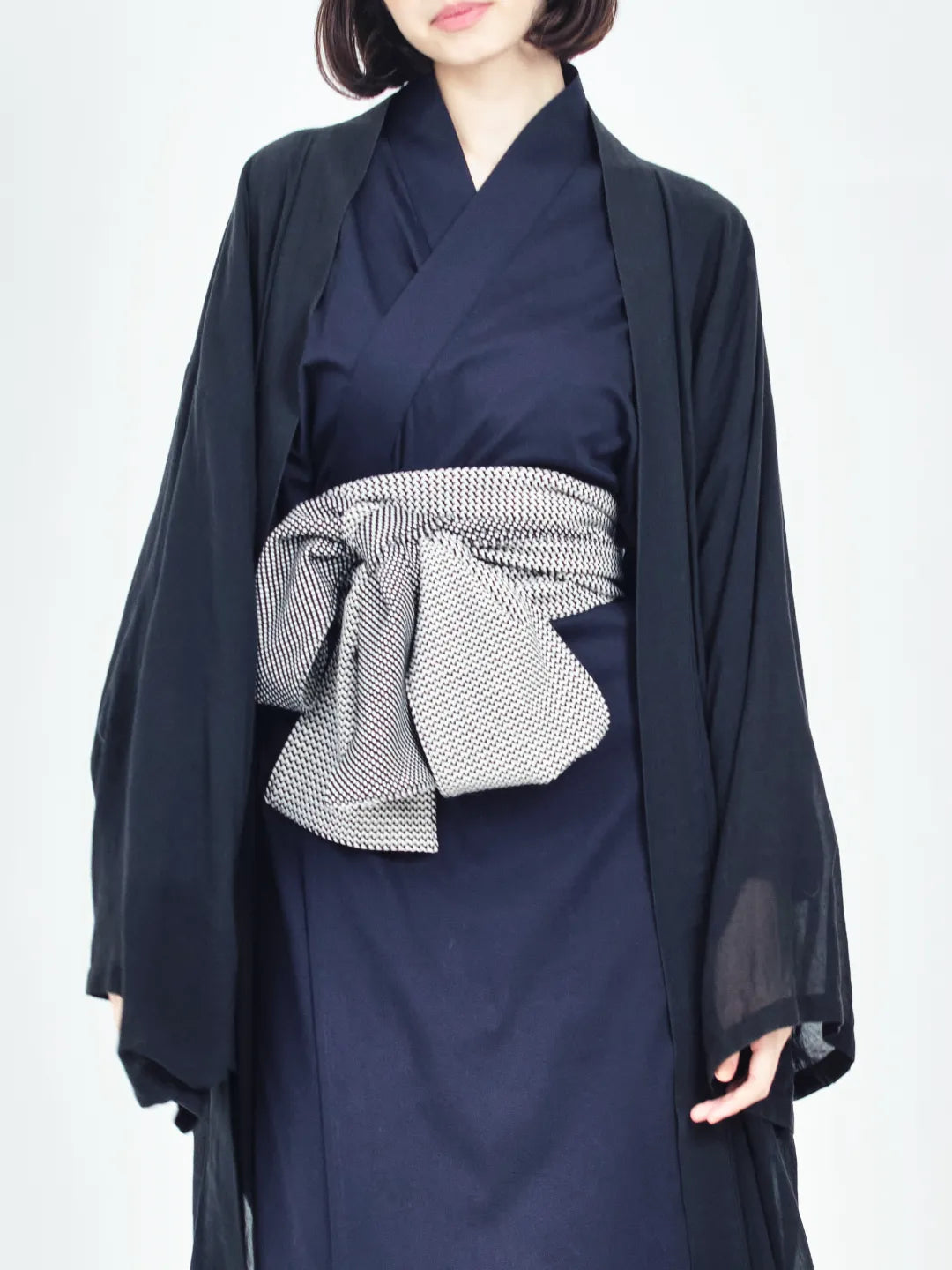 OBI Reversible（ 白黒 / 小紋ジャガード ）