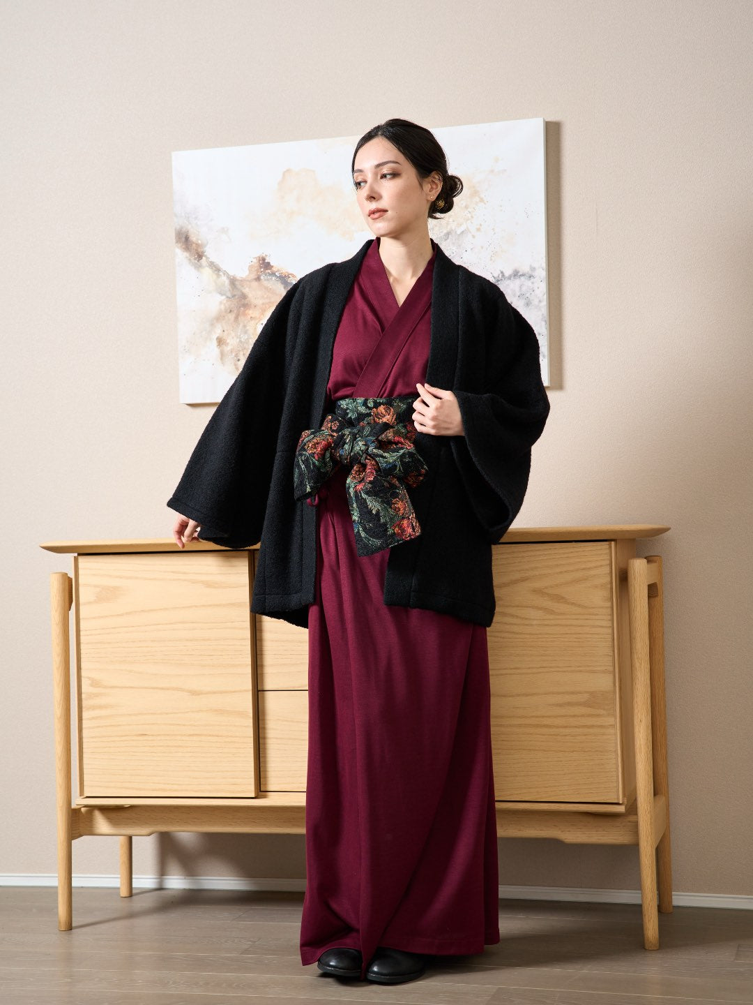 
                  
                    Yukata Roomwear Premium-Burgundy-
                  
                
