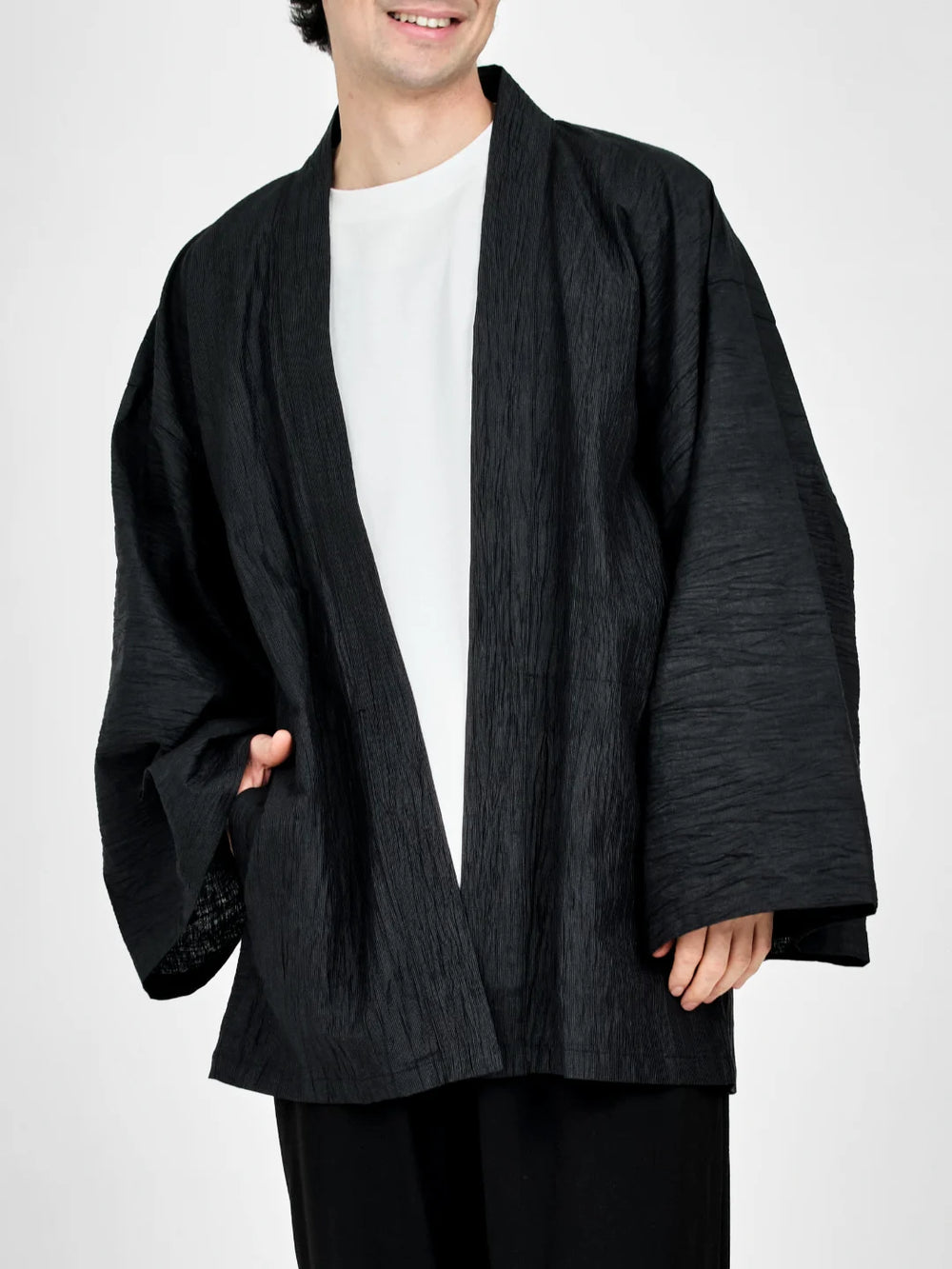 HAORI Linen (Black) – Nanafu｜YUKATA