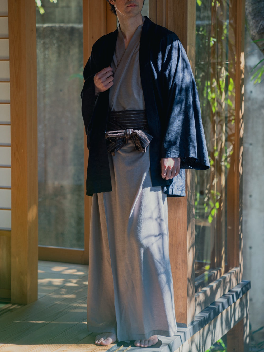 Nanafu　ゆかた　浴衣ルームウェア　Premium グレーLL ナナフ YUKATA Premium (Gray) Men – Nanafu｜YUKATA