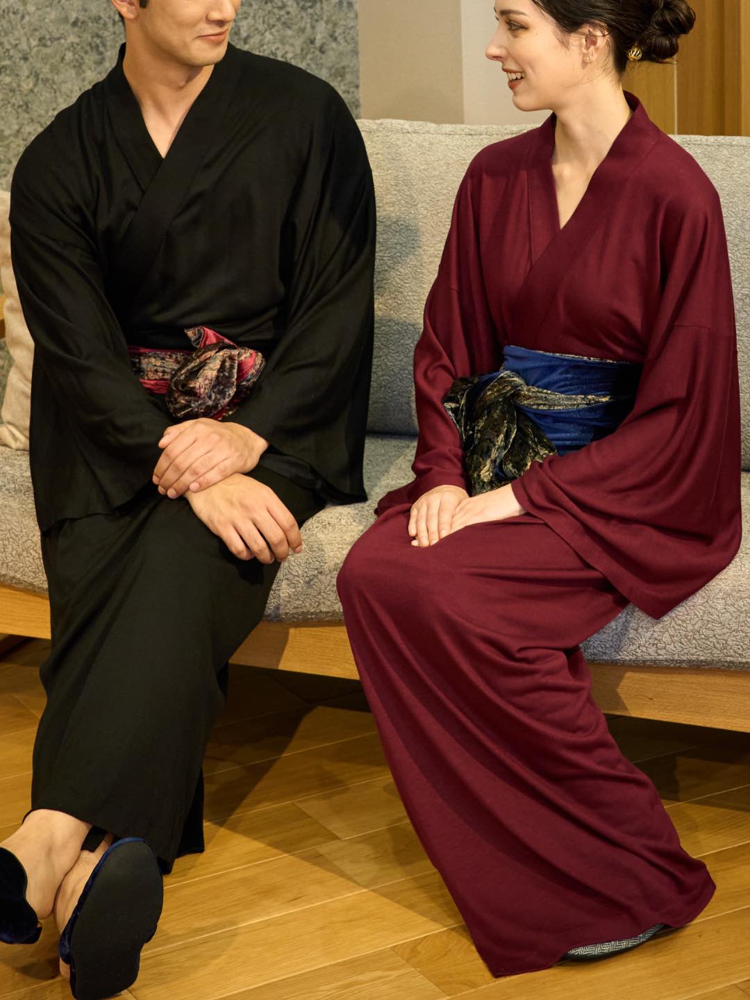 
                  
                    Yukata Roomwear Premium-Burgundy-
                  
                