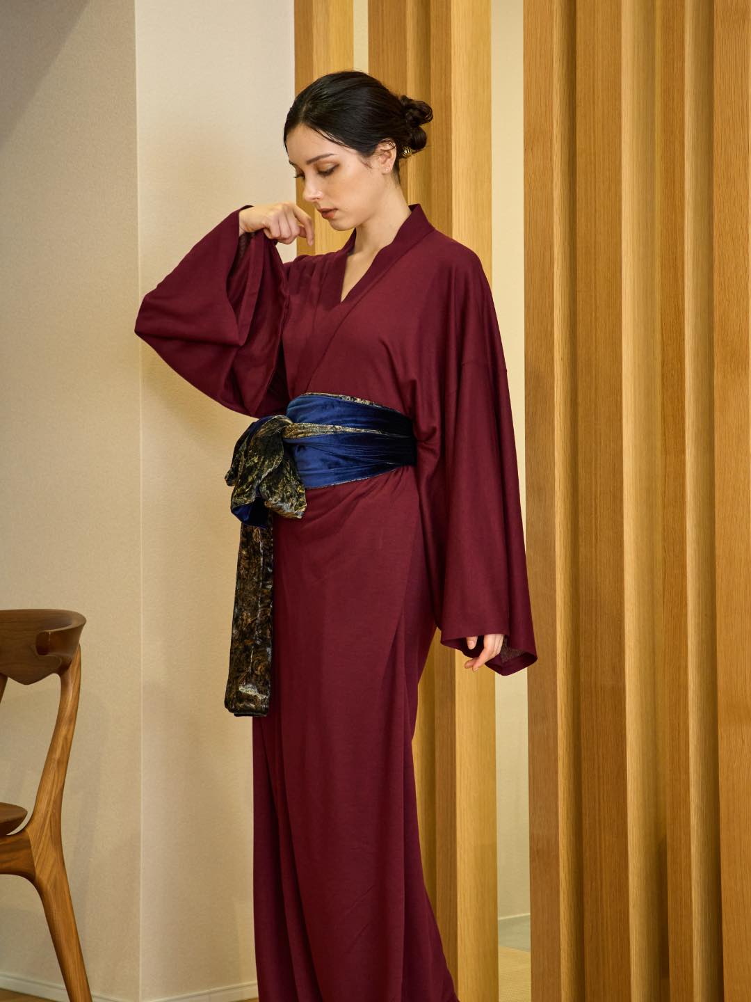 
                  
                    Yukata Roomwear Premium-Burgundy-
                  
                