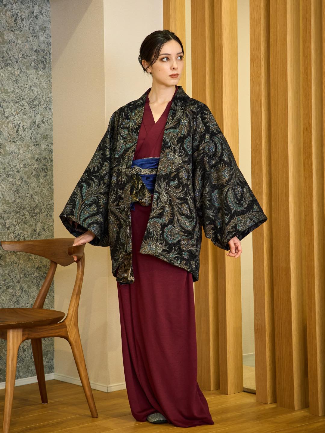 
                  
                    Yukata Roomwear Premium-Burgundy-
                  
                