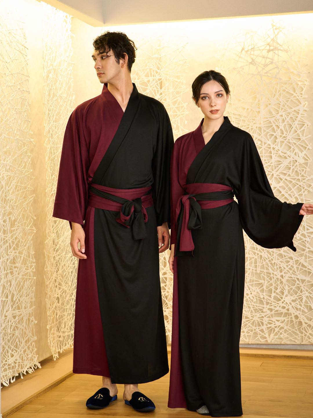 【(10/1~start)受注販売】YUKATA Premium Bicolor (Burgundy × Black) Men