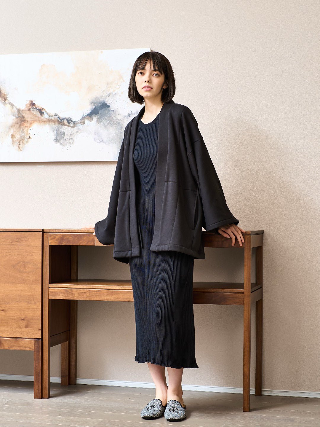 
                  
                    HAORI Heat (Black) - Nanafu｜YUKATA
                  
                