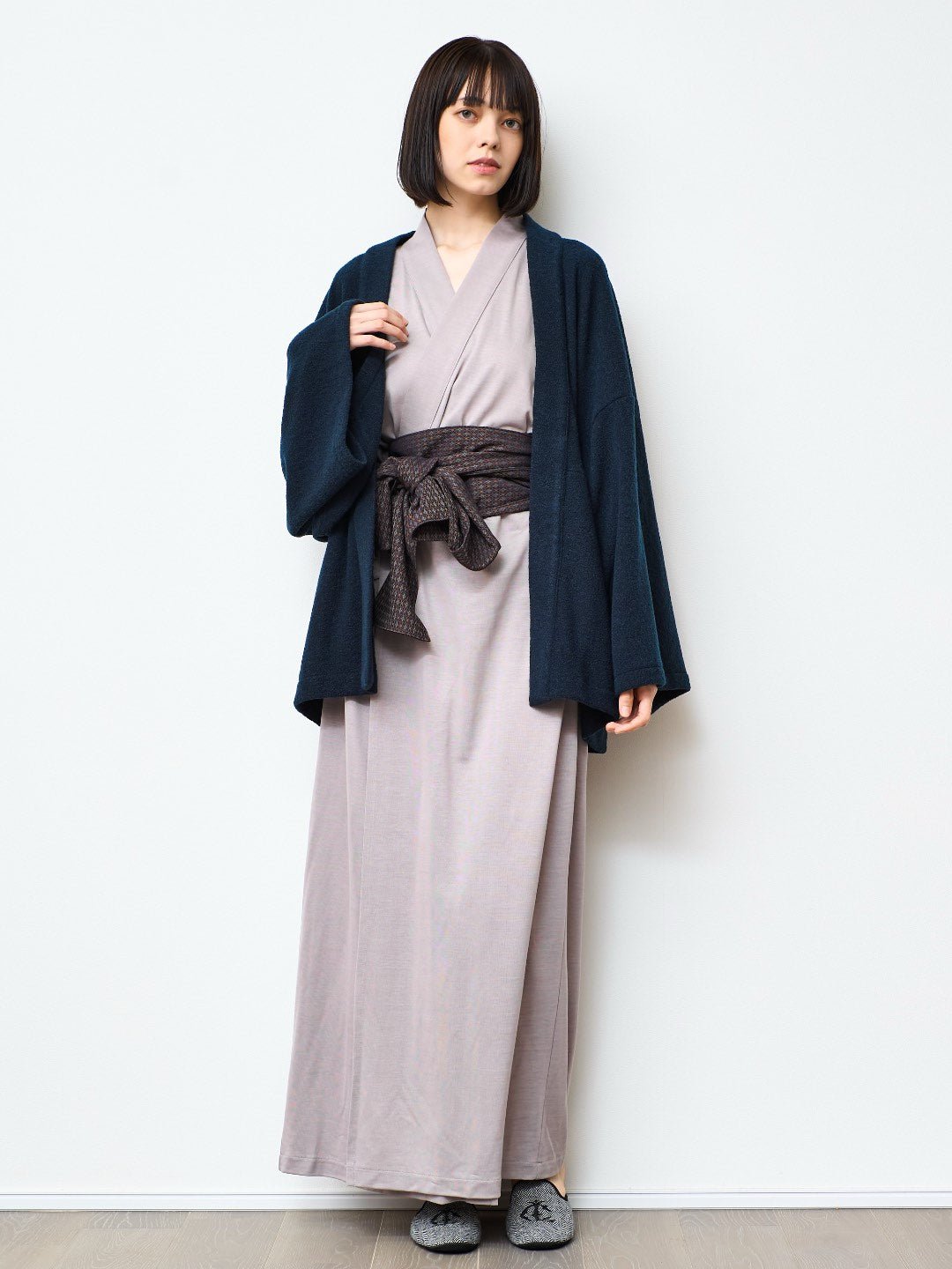 HAORI カーディガン Wool (Deep Blue) - Nanafu｜YUKATA