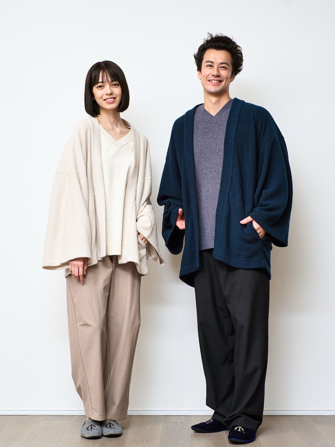 HAORI カーディガン Wool (Deep Blue) - Nanafu｜YUKATA