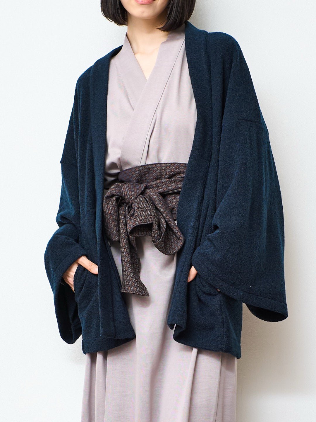 HAORI カーディガン Wool (Deep Blue) - Nanafu｜YUKATA