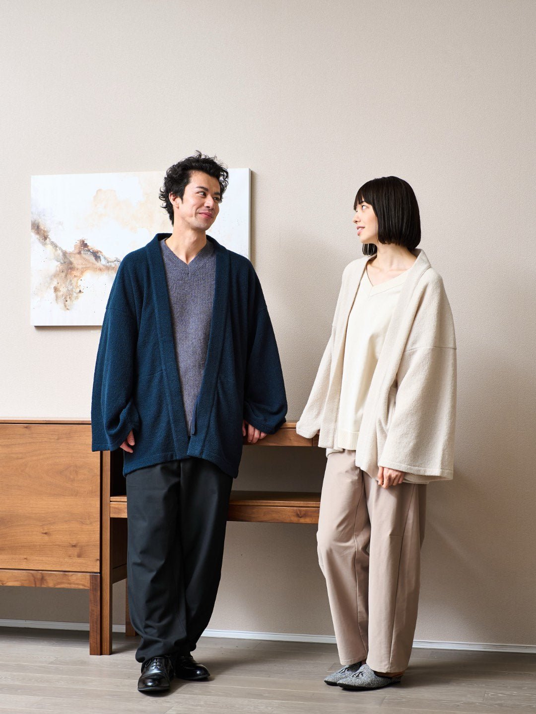 
                  
                    HAORI カーディガン Wool (Grey) KASHIWAコラボカラー - Nanafu｜YUKATA
                  
                