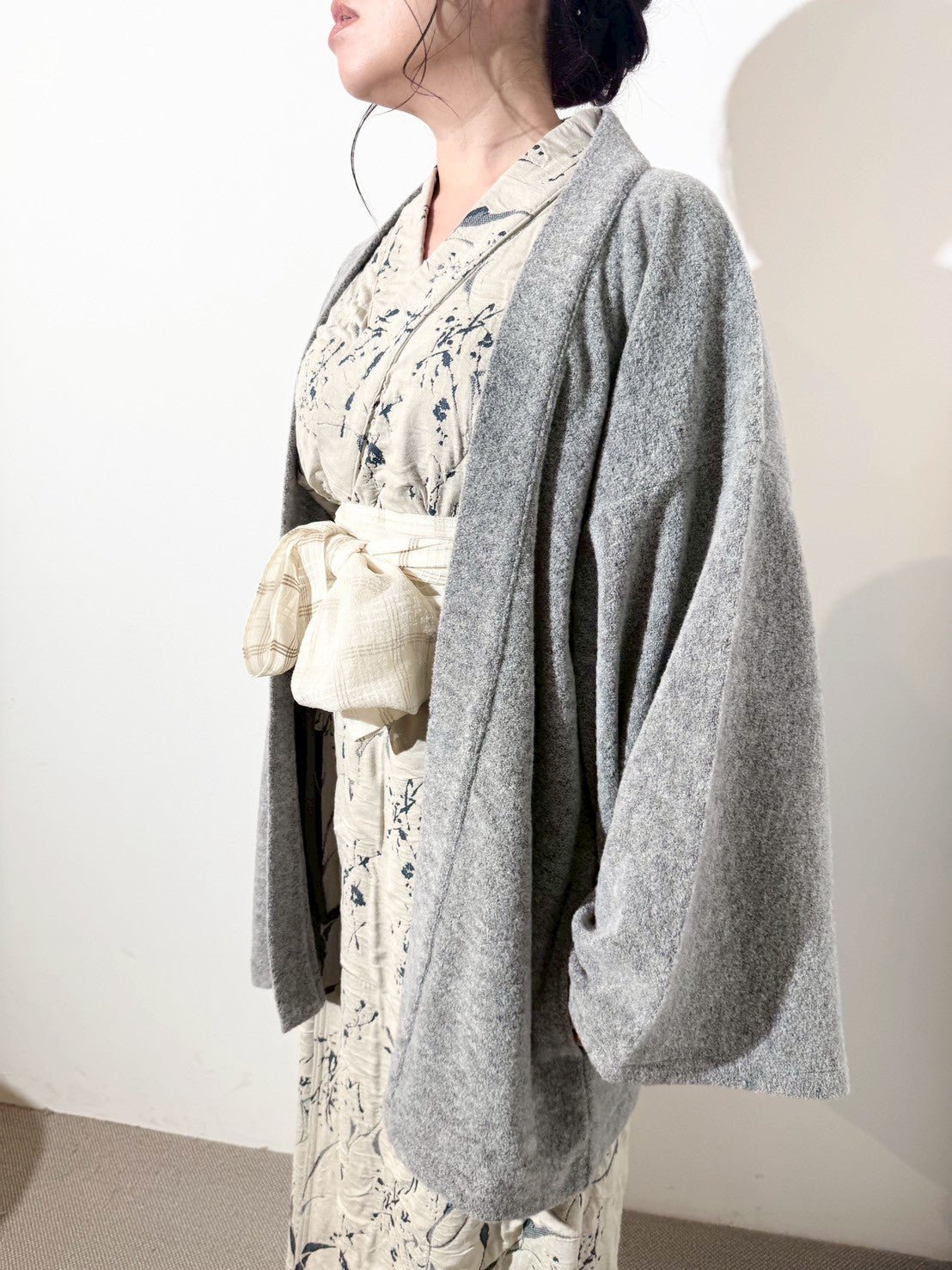 HAORI カーディガン Wool (Grey) KASHIWAコラボカラー - Nanafu｜YUKATA