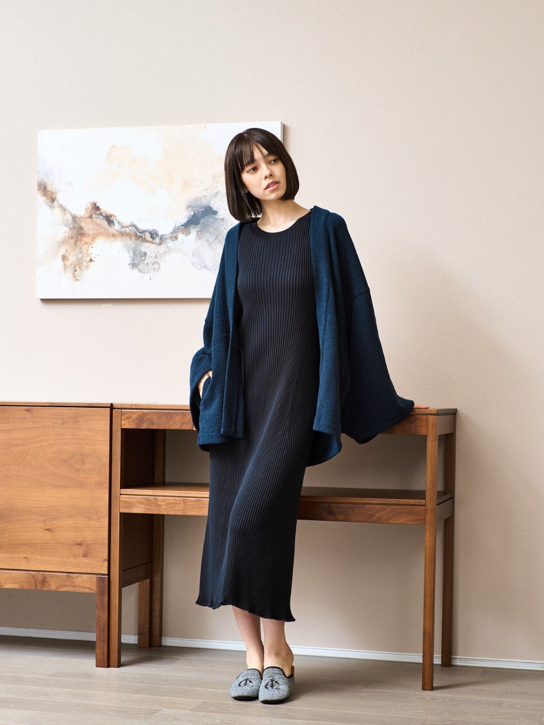 HAORI カーディガン Wool (Grey) KASHIWAコラボカラー - Nanafu｜YUKATA