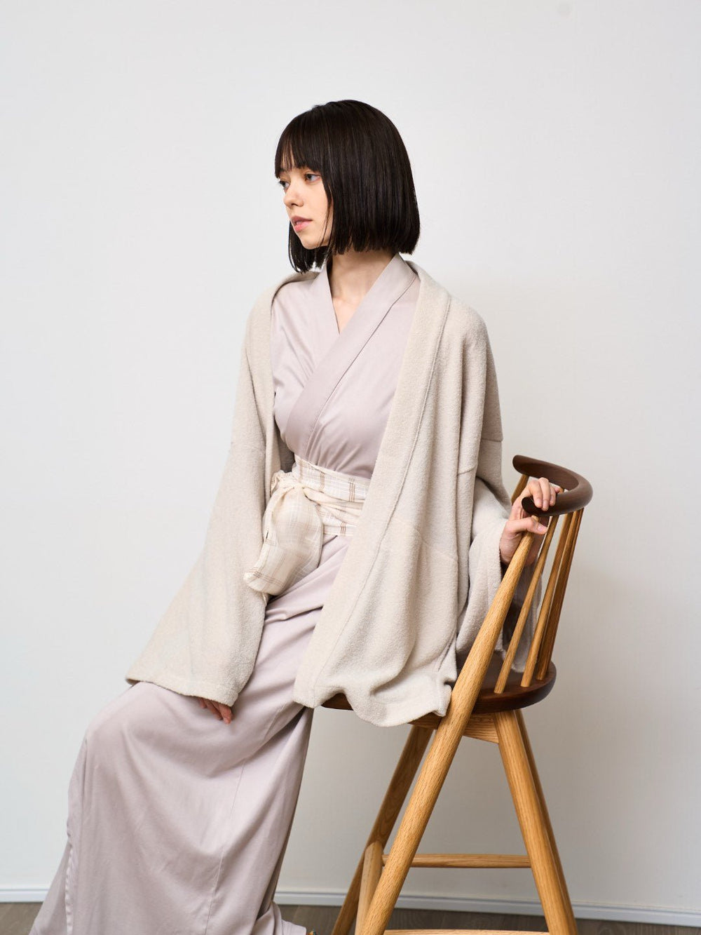 HAORI カーディガン Wool (White) – Nanafu｜YUKATA