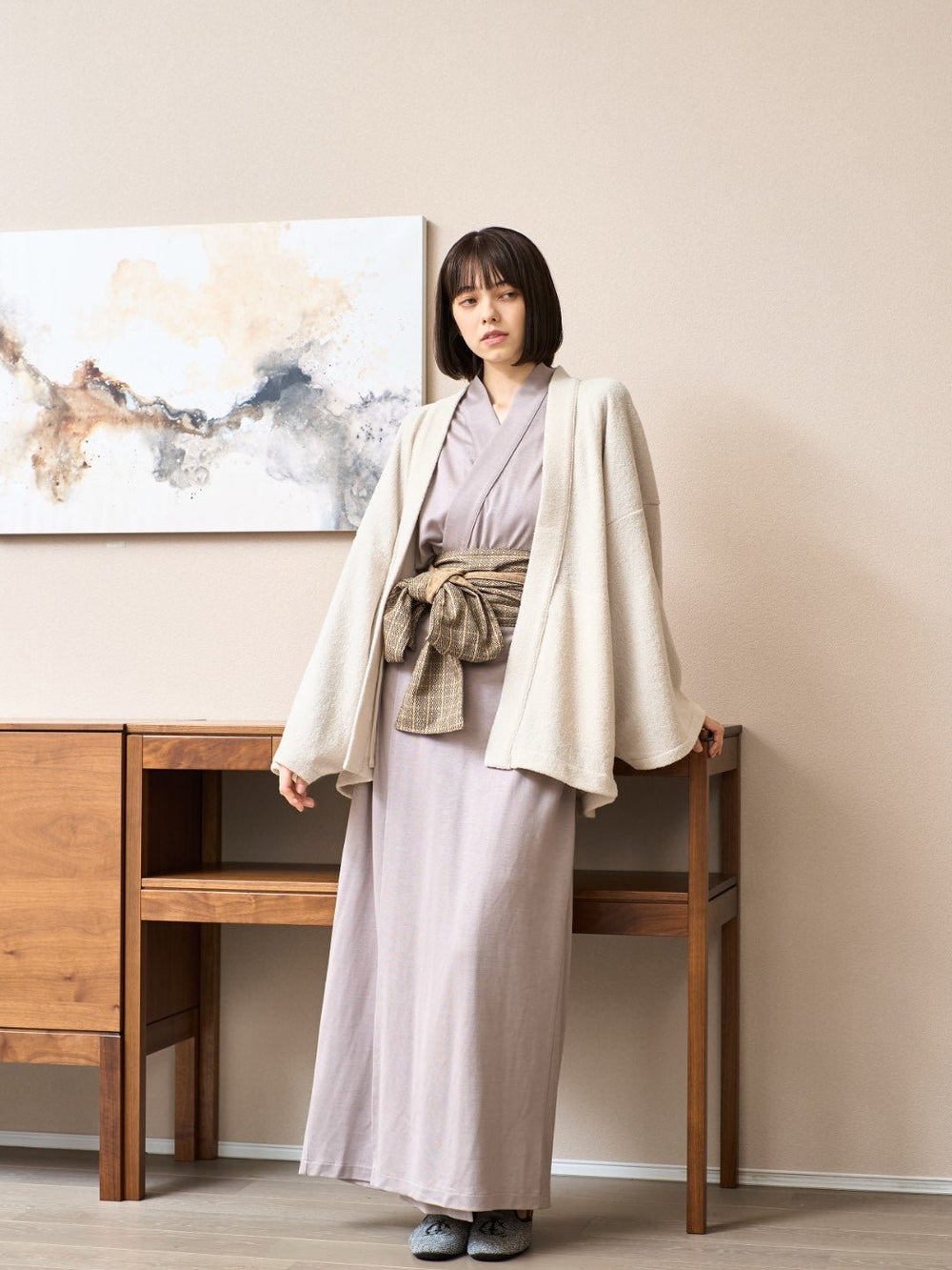 HAORI カーディガン Wool (White) – Nanafu｜YUKATA