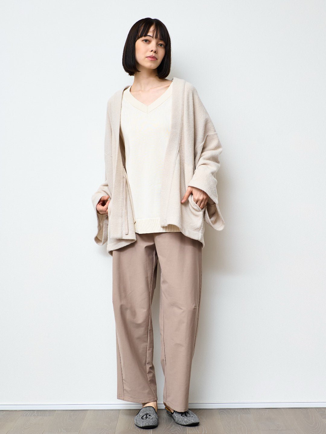 HAORI カーディガン Wool (White) - Nanafu｜YUKATA